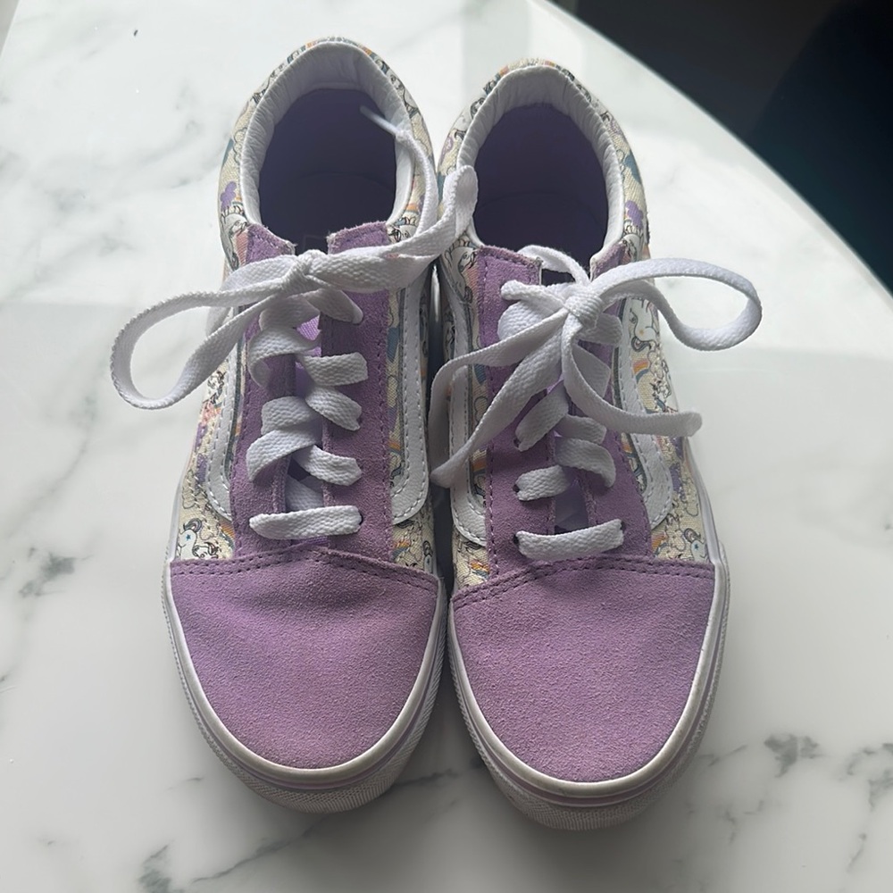 Vans Purple and White Old Skool Sneakers